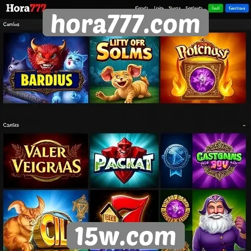 Visão geral das opções de jogos no hora777.com